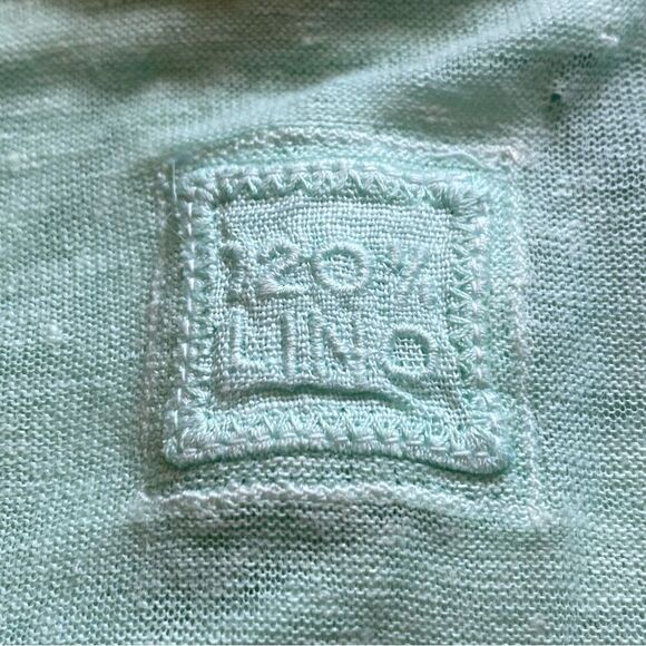 120% Lino Light Green Button Down Shirt - Picture 3 of 10